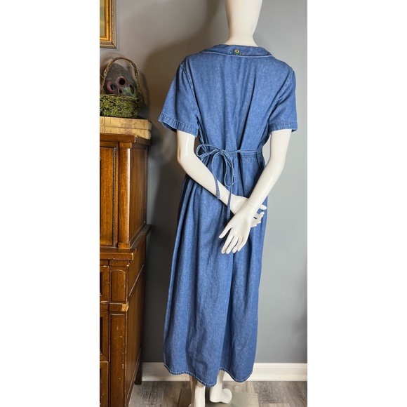 vintage Bobbie Brooks : denim embroidered maxi dress - Picture 8 of 14